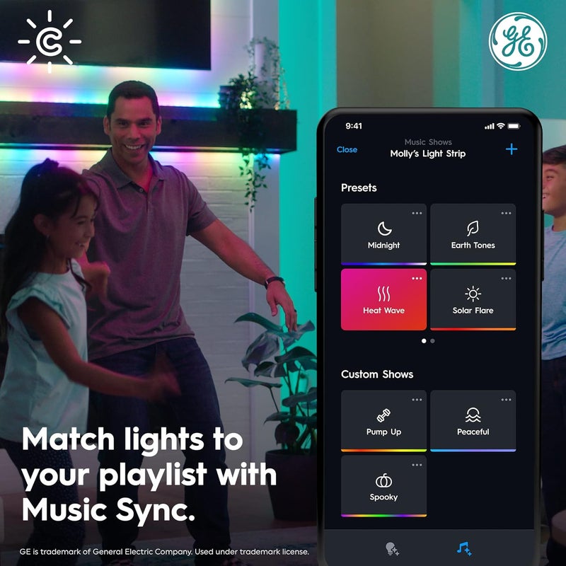 Cync GE Dynamic Effects Smart LED Light Strip with Music Sync, Color Changing WiFi Lights, Indoor Light Strip, Compatible with Alexa and Google Home, 32ft and Power Supply - Image 4